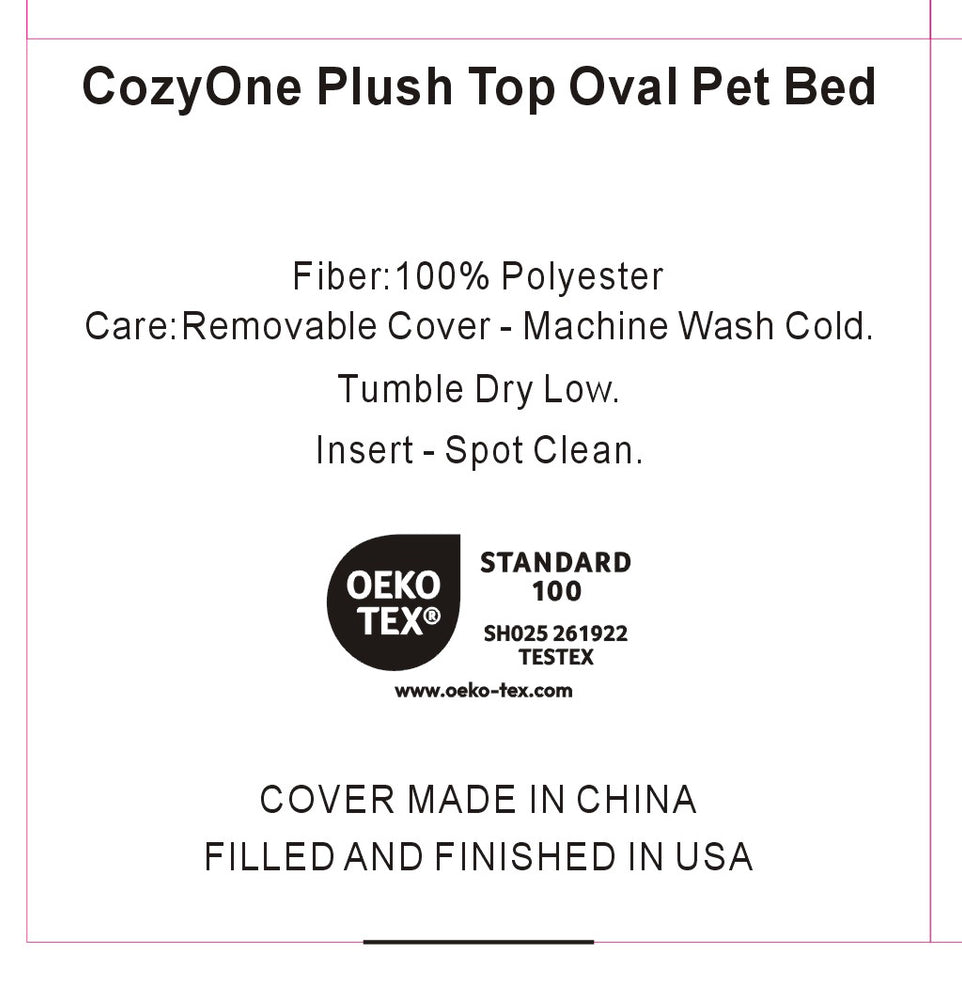 
                  
                    COZY ONE Plush Top Deep Comfort Oval Pet Bed
                  
                