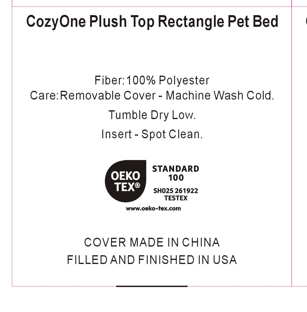 
                  
                    COZY ONE Plush Top Ultra Soft Rectangle Pet Bed
                  
                
