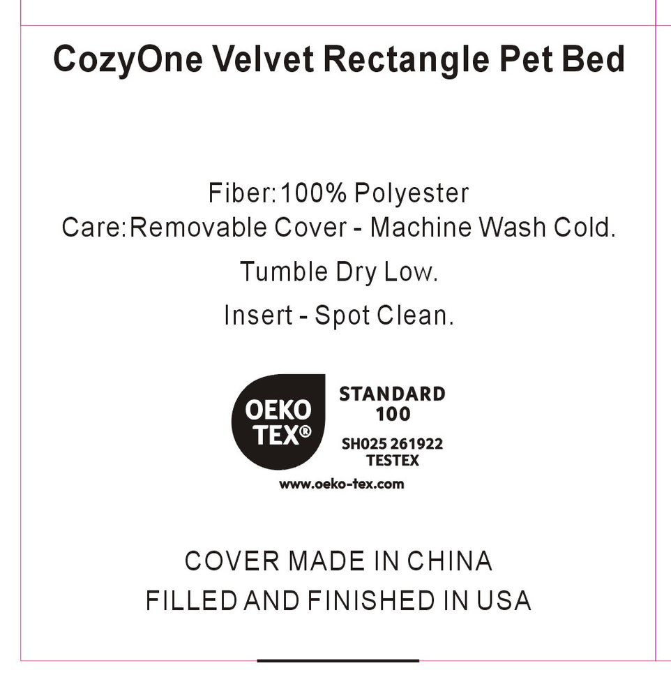 
                  
                    COZY ONE Velvet Luxury Rectangle Dog Bed
                  
                